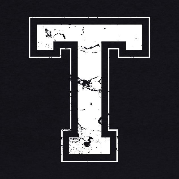 Initial Letter T White Jersey Sports Athletic Player by porcodiseno